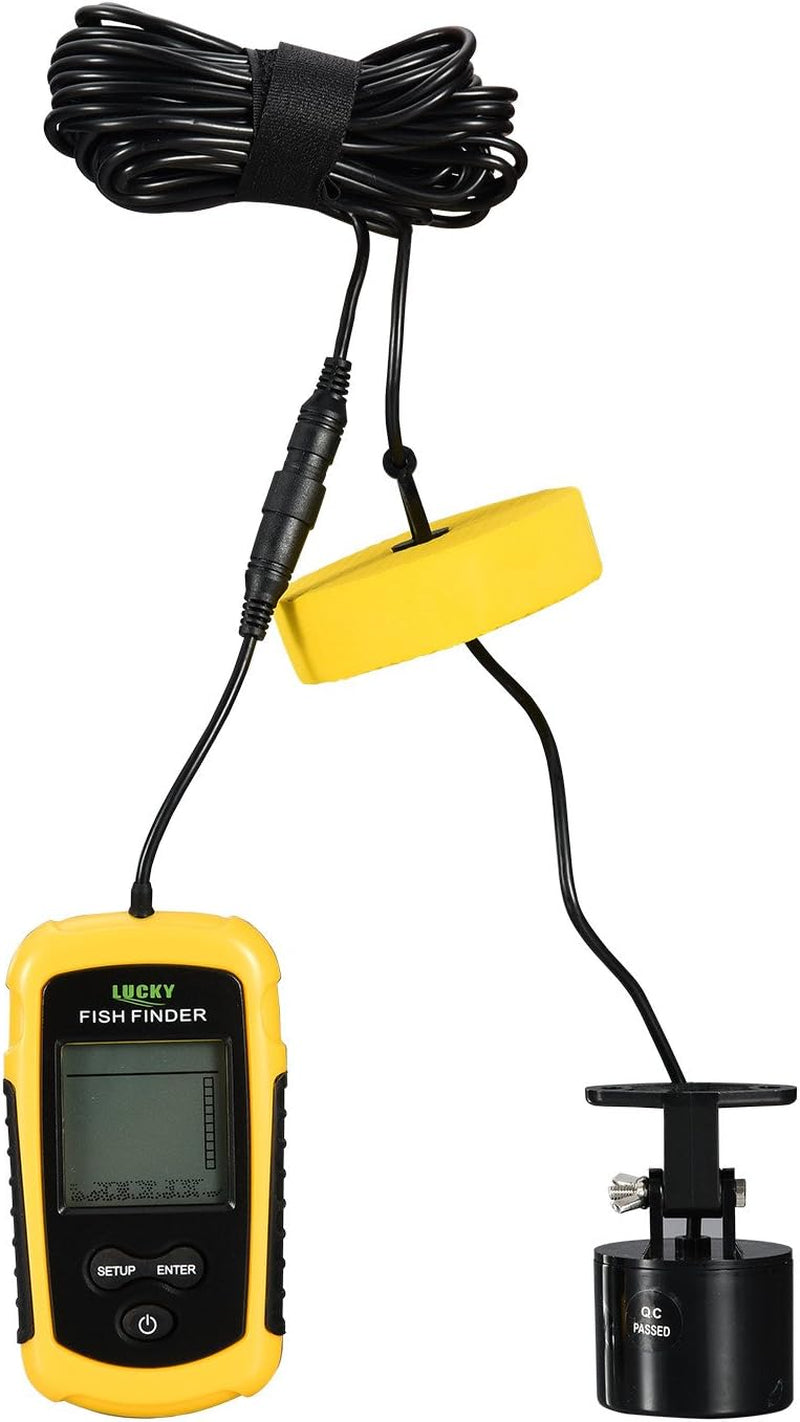 Kayak Handheld Fish Finder Sonar LCD Wired Fish Finder Transducer Boat Water Depth Finders Display FF1108-1