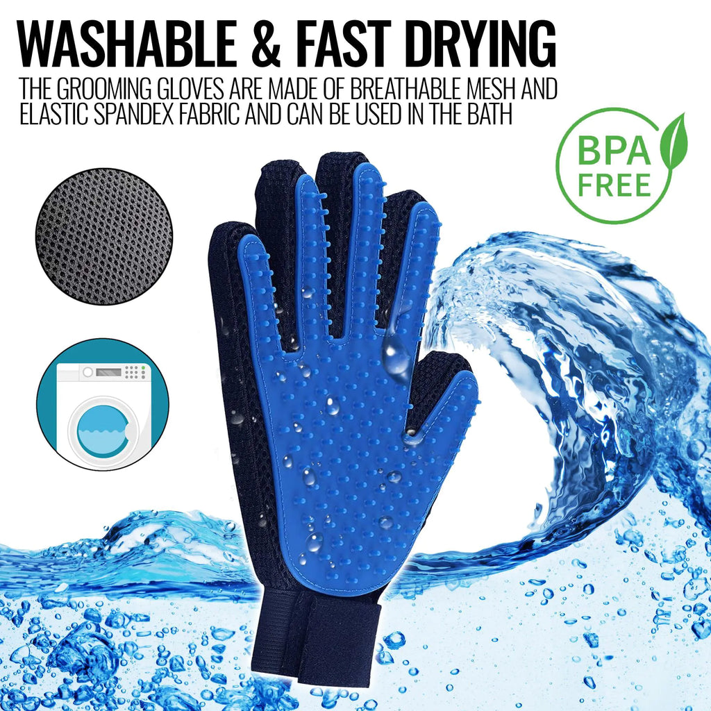 Pet Grooming Gloves for Dogs and Cats