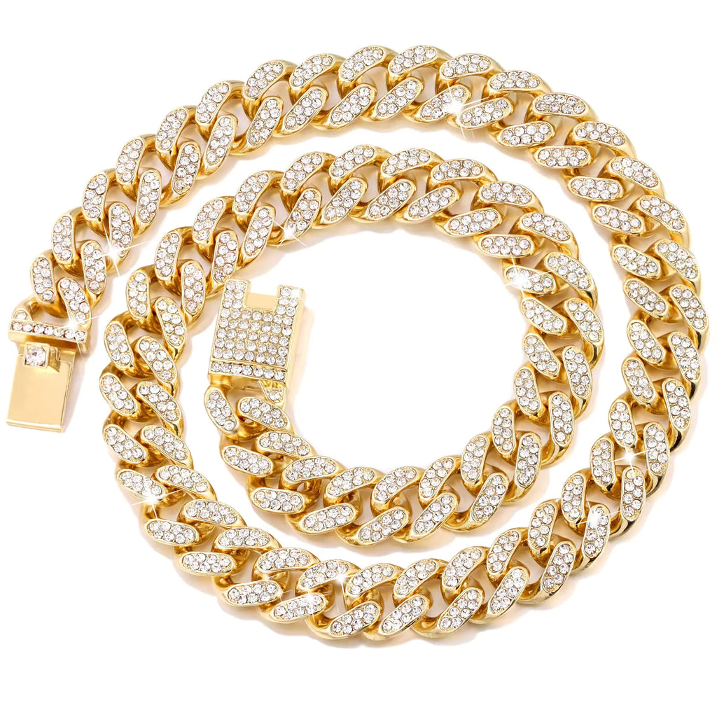 Luxury Cuban Rhinestone Dog Collar
