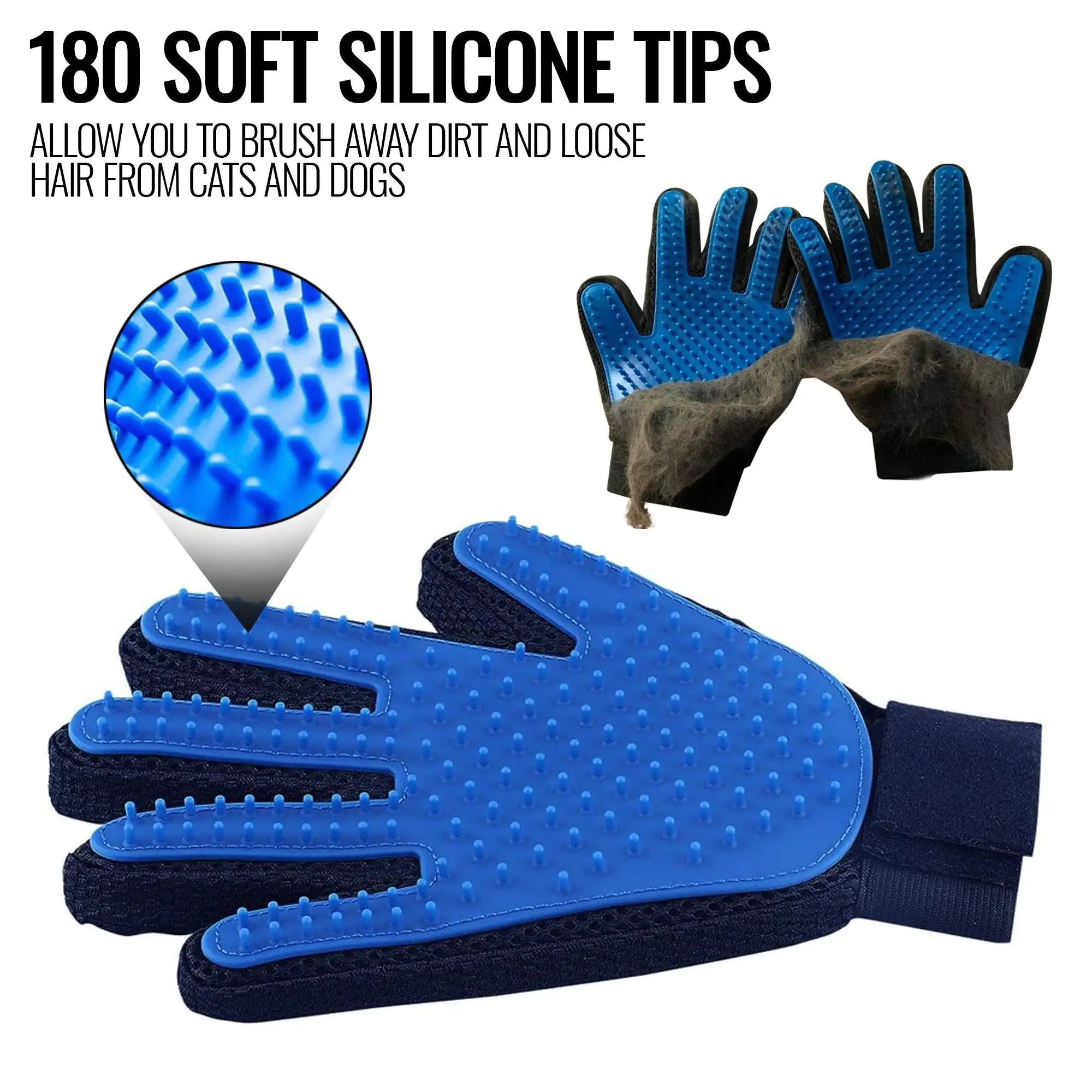 Pet Grooming Gloves for Dogs and Cats