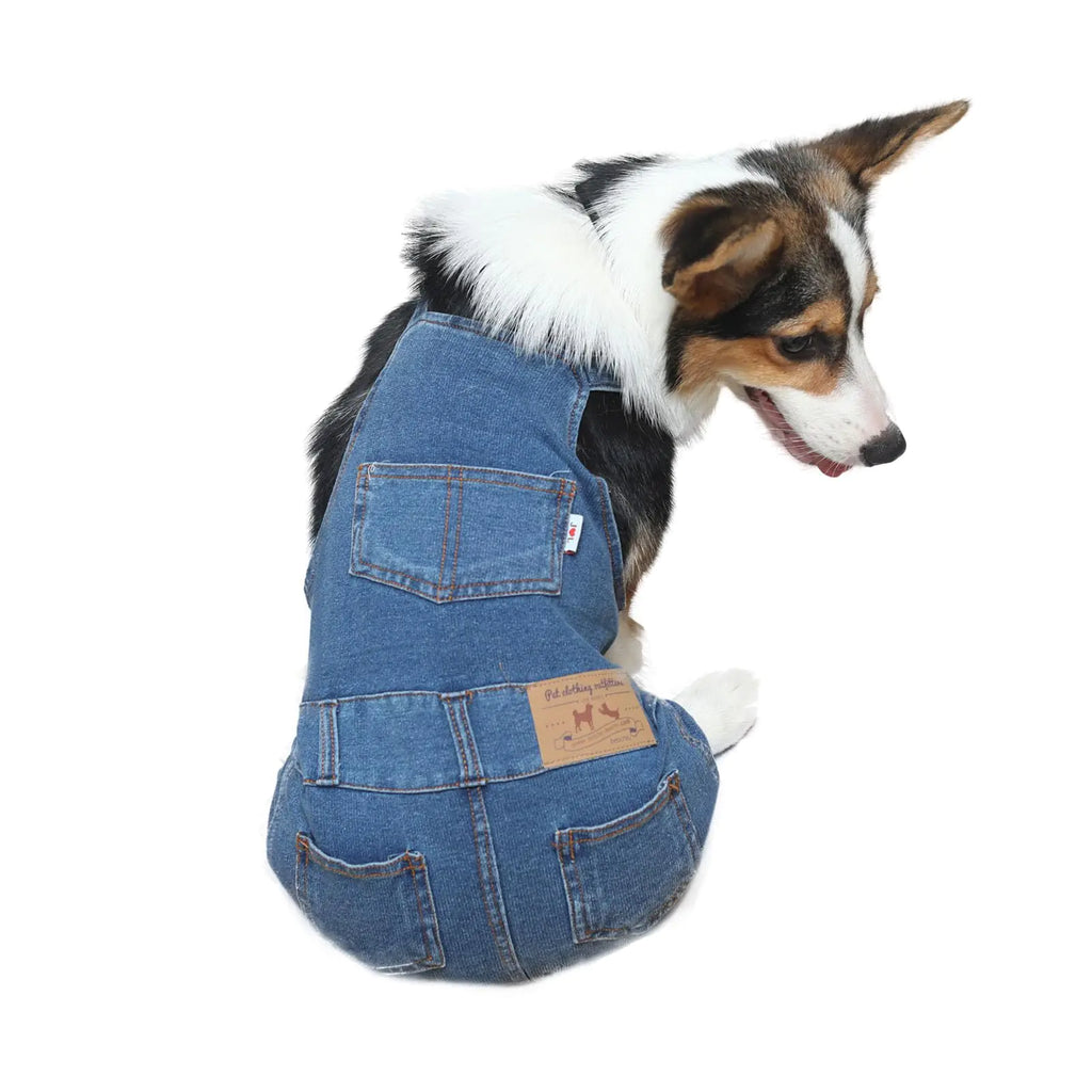 Pup Jean Overalls - Denim Dog Costume for small or medium dogs