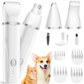 Dogs Hair Clippers Grooming Kit with Nail Grinder 4 in 1 Cordless Electric Trimmer for Dogs Cat USB Rechargeable