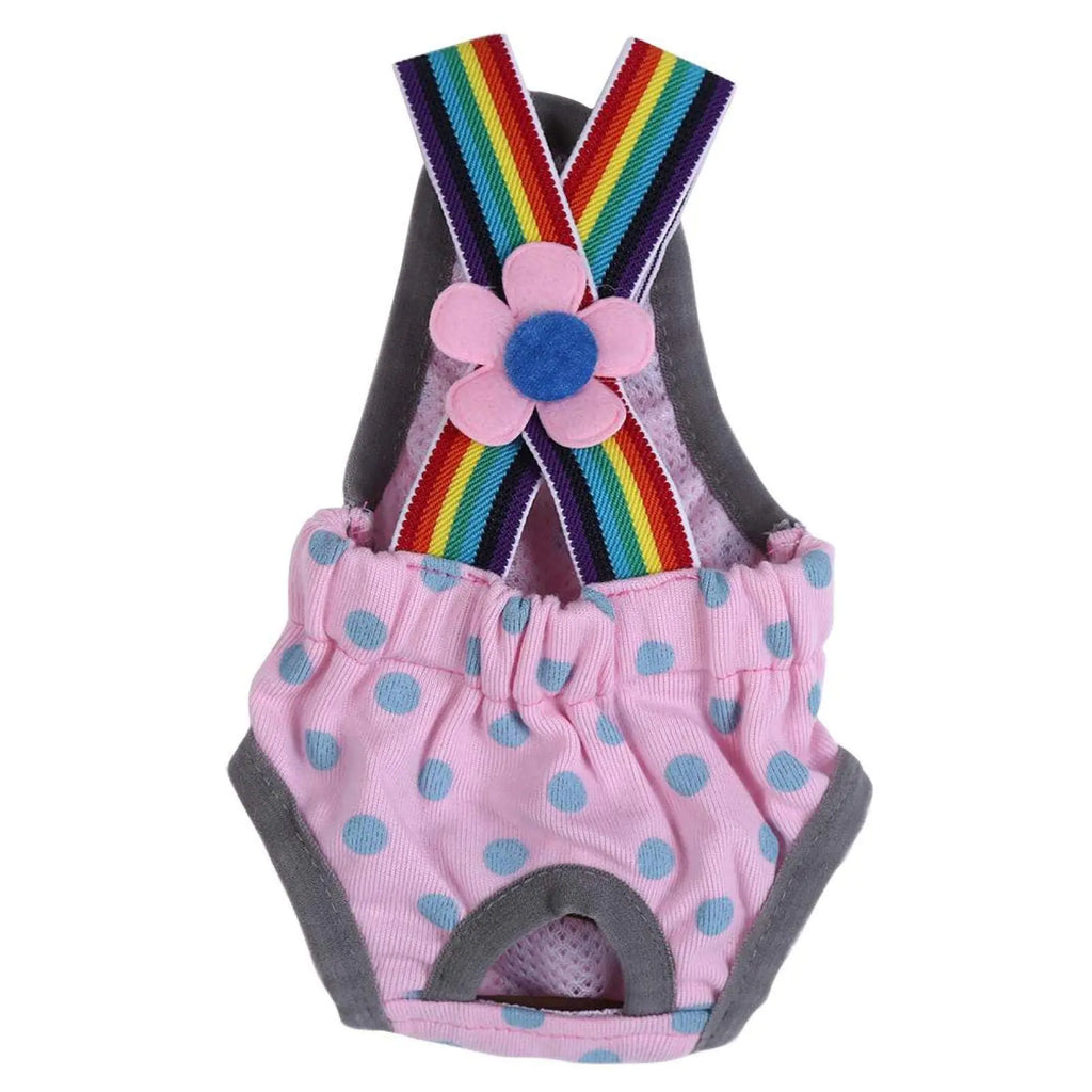 EVTSCAN Washable Female Dog Diapers Underwear 6Sizes Pet Sanitary Pants Cloth Diaper Nappy Covers Underwear Reusable Suspender(M/12号)